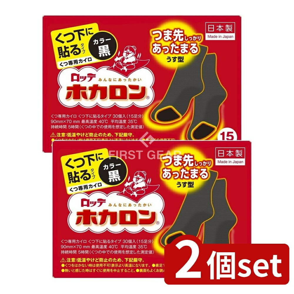 ＼レビュー特典有／【2個セット】 ロッテ ホカロンくつ下に貼る(黒) [単品内容量/15枚] | ホカロン く..