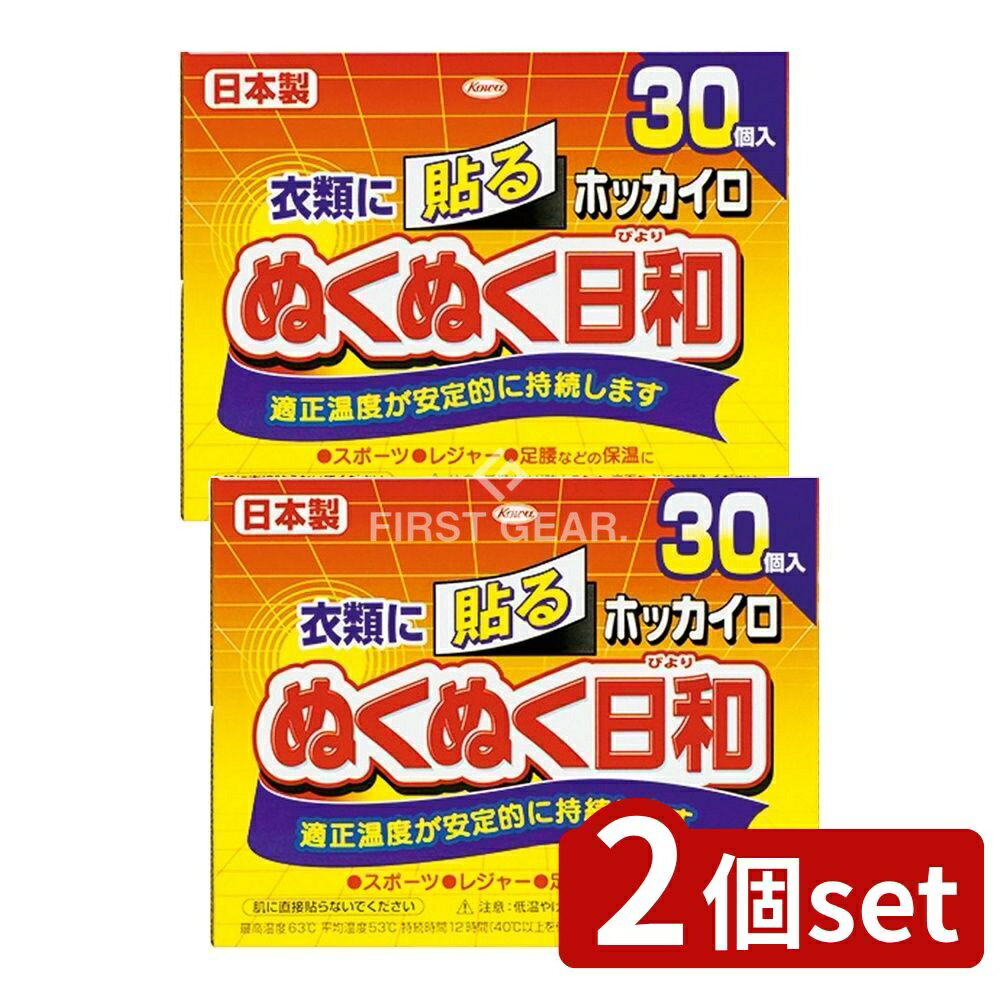 【2個セット】 興和 ホッカイロ ぬくぬく日和 貼るレギュラー [単品内容量/30個] | 興和 ホッカイロ 貼るカイロ ぬくぬく日和 暖房グッズ 体温調整 防寒グッズ ホッカイロ レギュラー 使い捨てカイロ 貼るタイプ カイロ ほかほかカイロ