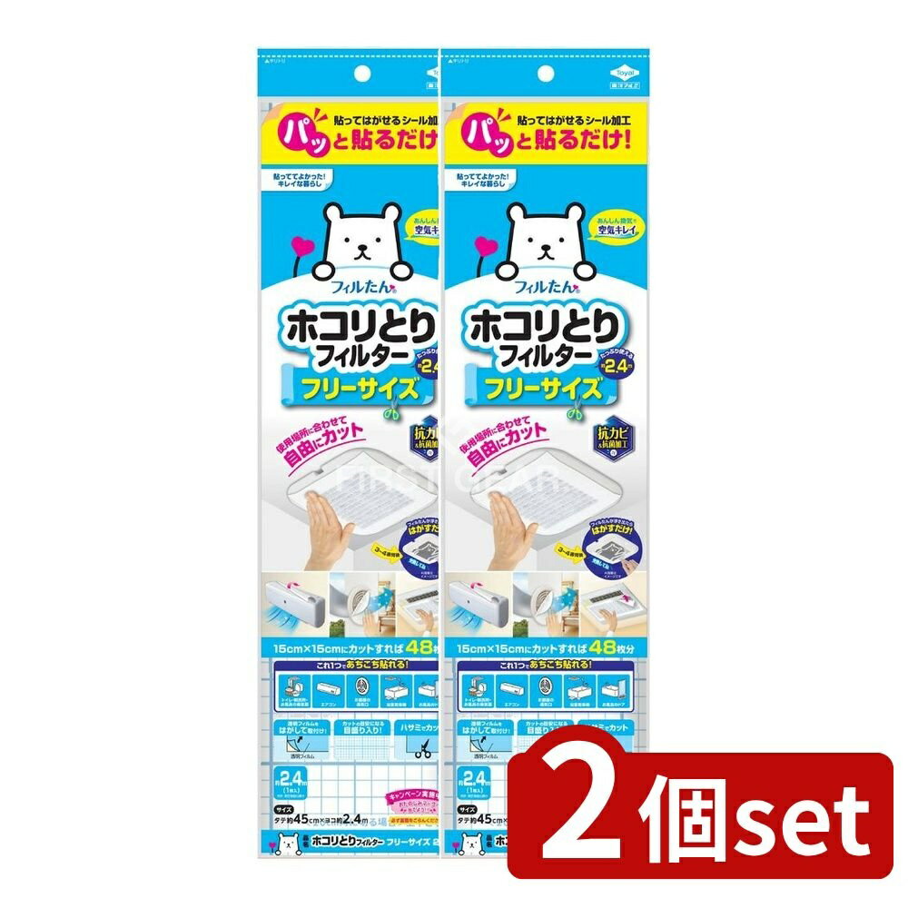 【2個セット】 東洋アルミエコープロダクツ パッと貼るだけホコリとりフィルターフリーサイズ2.4m [単..