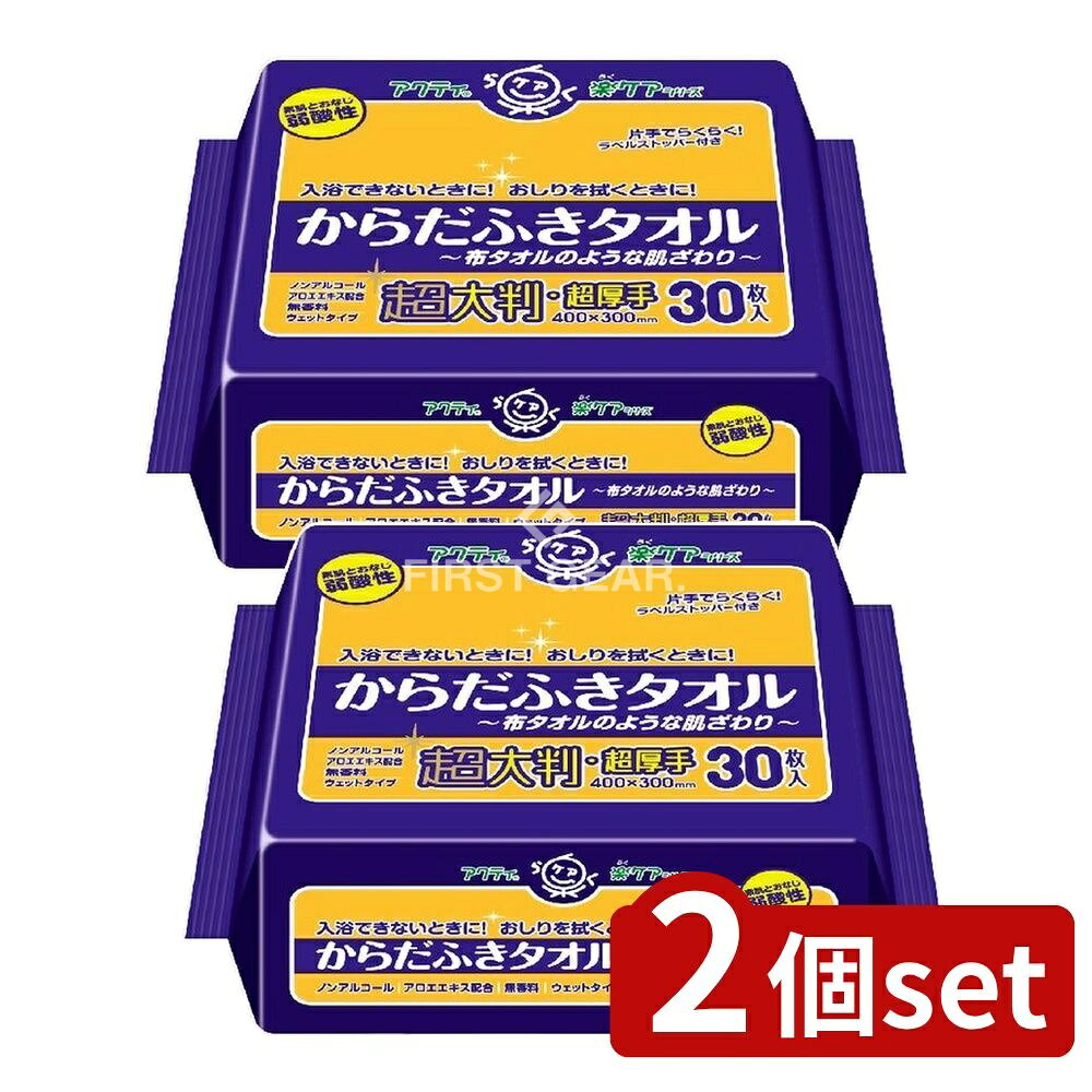＼レビュー特典有／【2個セット】 日本製紙クレシア アクティからだふきタオル超大判超厚手 [単品内容 ...