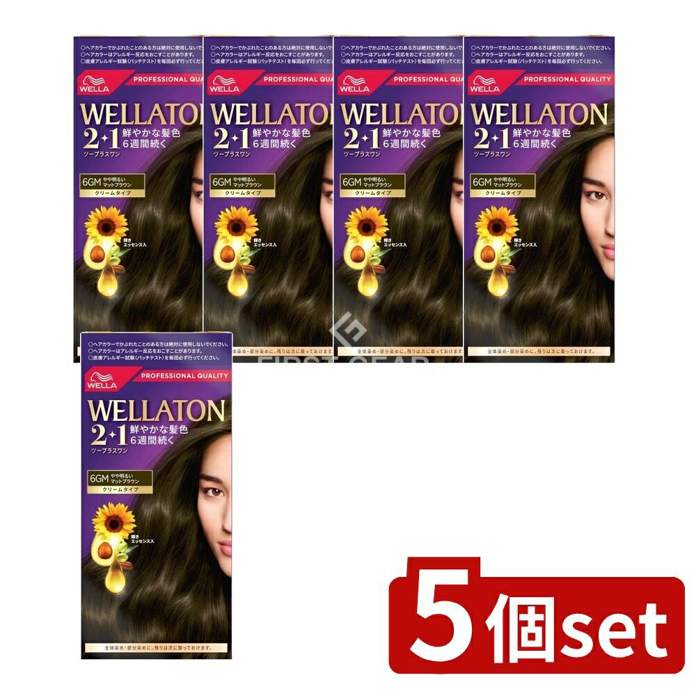 ＼レビュー特典有／【5個セット】 ウエラ ウエラトーンツープラスワン クリームタイプ 6GM [単品内容量/120g] | ウエラトーン 白髪染め 女性用 ウエラトーン クリーム 白髪染め クリームタイプ ヘアカラー 医薬部外品 美容 ヘアケア トリートメント