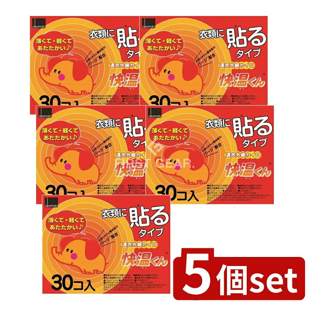 【5個セット】 オカモト 貼る快温くんレギュラー [単品内容量/30枚] | オカモト カイロ 貼るカイロ 快..