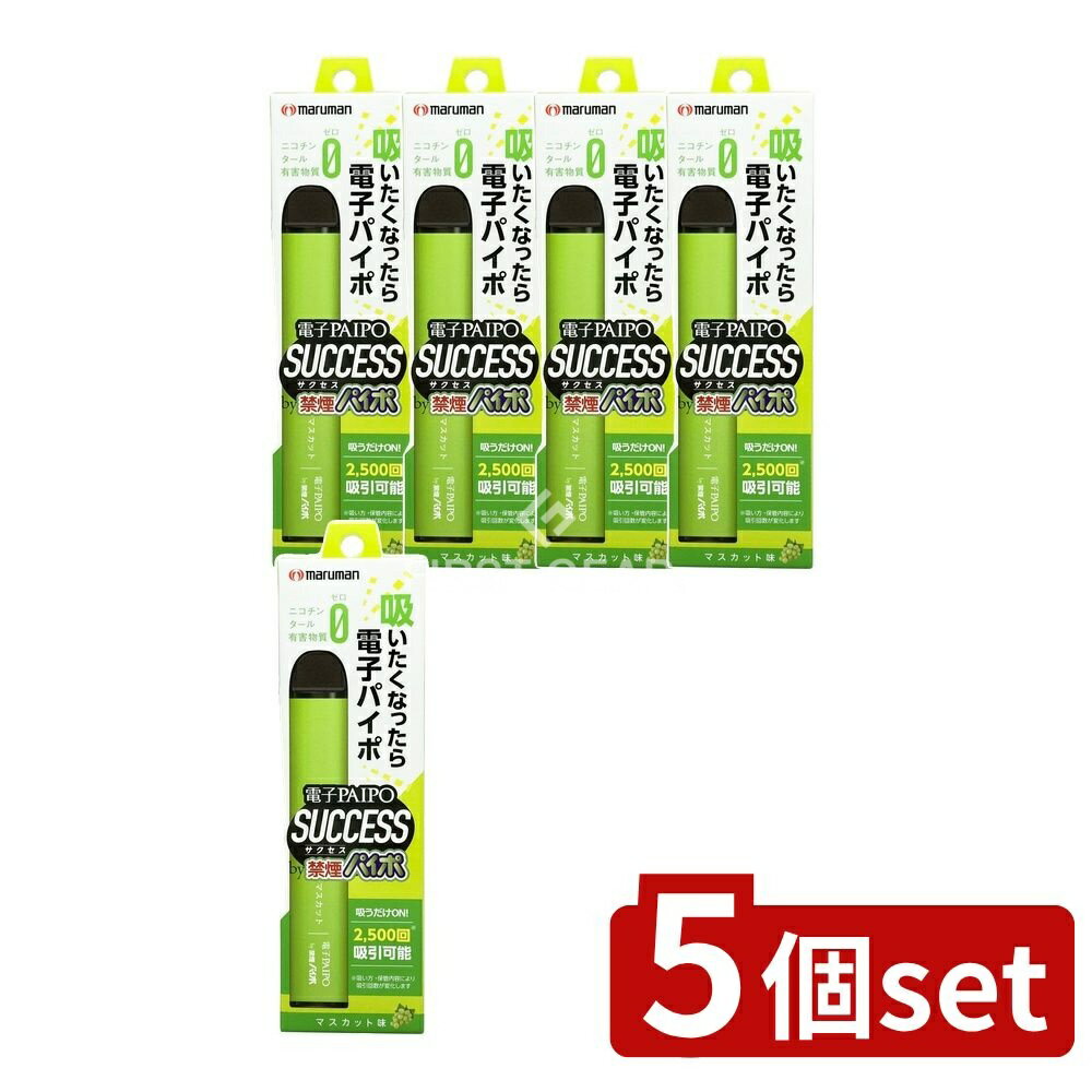 【5個セット】 マルマン 電子パイポSUCCESS(マスカット味) [単品内容量/1本] | 電子タバコ 禁煙グッズ 電子パイポ マスカット味 電子PAIPO タール ニコチン0 加熱式タバコ 禁煙パイポ サクセス 電子たばこ フレーバー グリセリン