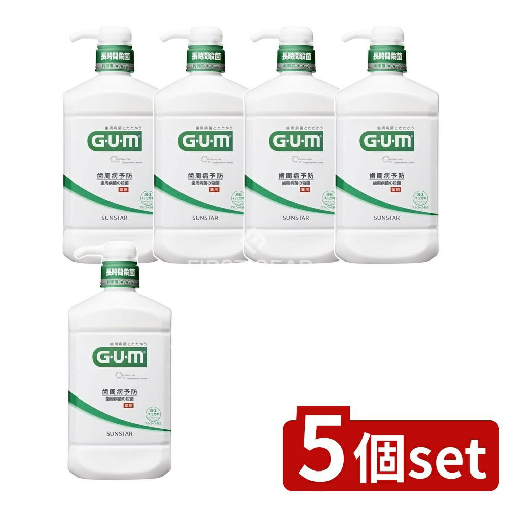 【5個セット】 サンスター ガム・デンタルリンス レギュラータイプ [単品内容量/960ml] | ガム マウスウォッシュ ガム デンタルリンス 液体歯磨き オーラルケア 歯磨き 殺菌剤 antibacterial 口腔ケア 口腔洗浄 殺菌成分