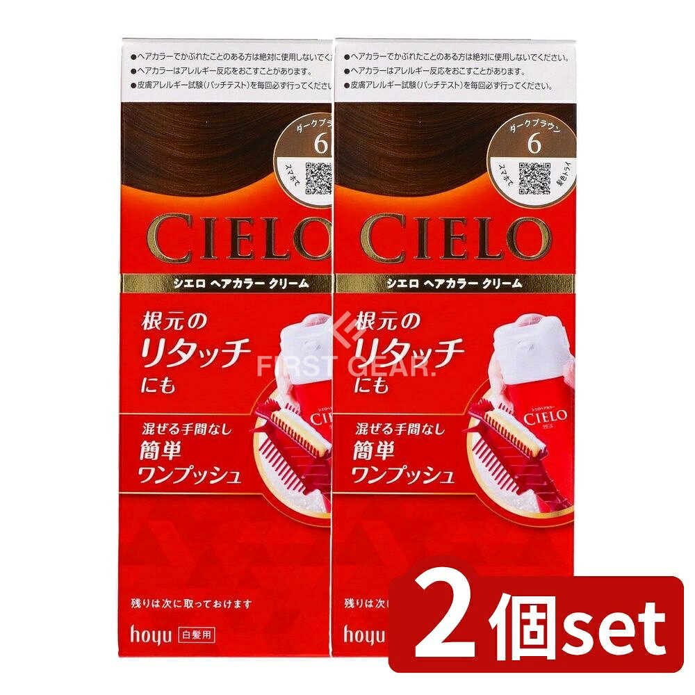 ＼レビュー特典有／【2個セット】 ホーユー シエロ ヘアカラー EX クリーム 6 ダークブラウン [単品内..