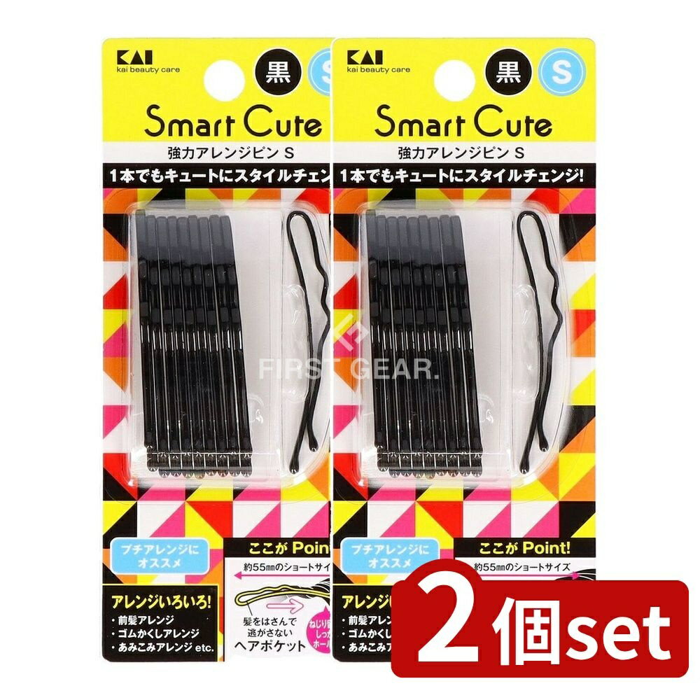 ＼レビュー特典有／【2個セット】 貝印 スマートキュート 強力アレンジピンS(黒) HC3318 [単品内容量/1..