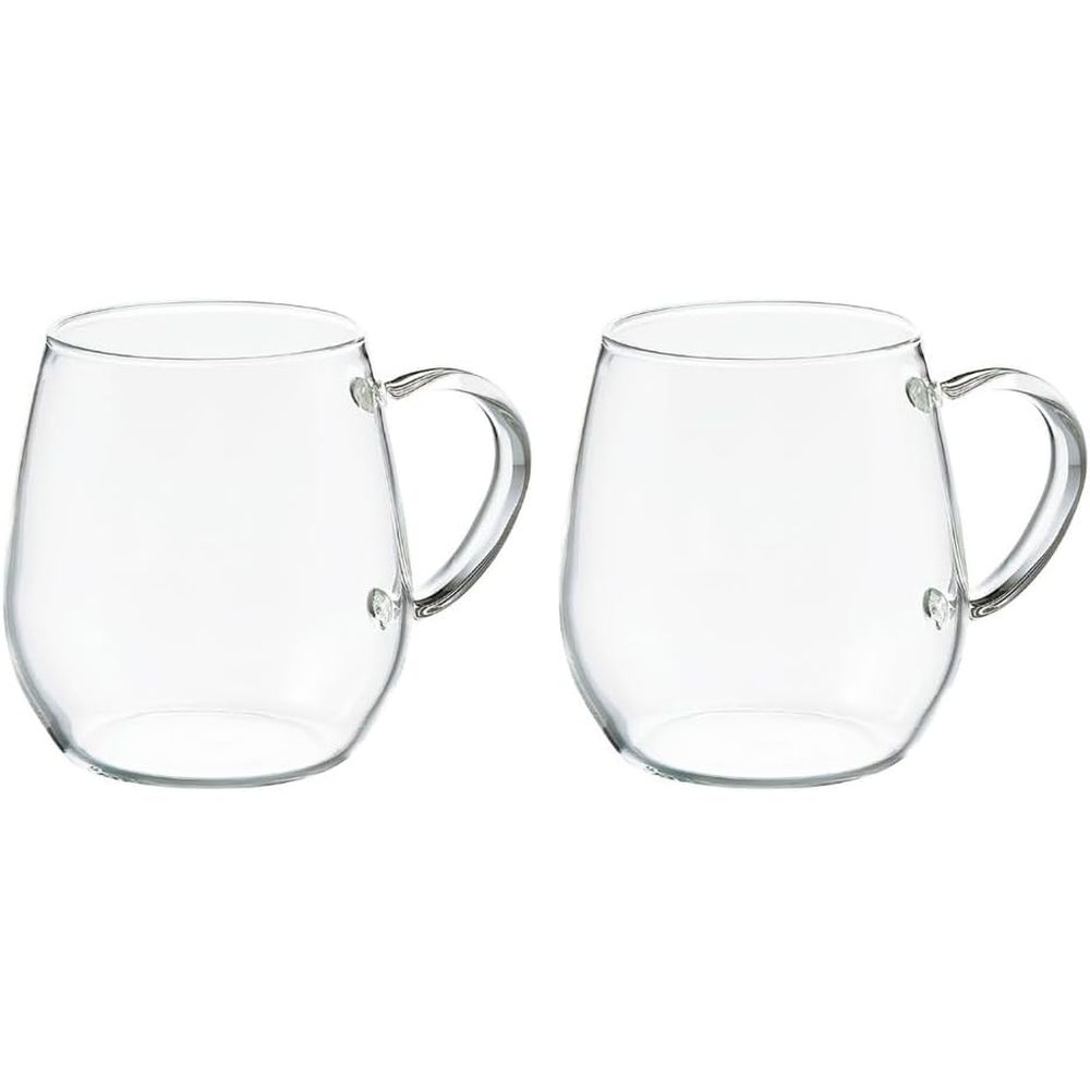 HARIO(HARIO Co.,Ltd) ラウンドマグ2個セットRDM-1824 | ラウンドマグ 耐熱ガラス マグカップ 日本製 ..