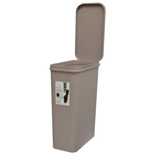 【箱売り 4個セット】 SIMPLE DUST BOX 42? 縦開き(グレージュ) | ゴミ箱 おしゃれ ダストボックス フタ付き 42L 縦開き 横開き スリム 日本製 KOKUBO シンプル ゴミ箱分別 グレージュ ベージュ ブラック 家庭用 [3]