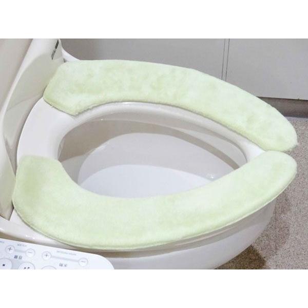 セミプロDIY店ファーストの【箱売り 120個セット】 ペタポンふっくら便座シート ボアタイプ 1組入 (グリーン) | 便座シート ふっくら 便座カバー ボアタイプ グリーン 柔らかい おしゃれ 暖かい 洗える ホーム用品 インテリア トイレ用品 小久保工業所 ペタポン｜アングル3