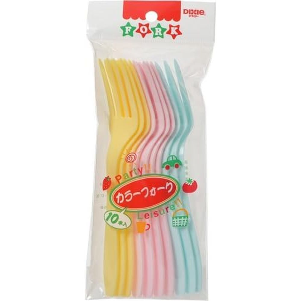 日本デキシー フォーク カラーフォーク16cm 10本 | フォーク 使い捨てフォーク カラーフォーク 16cm 耐..