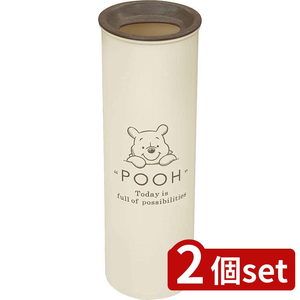 2個set 錦化成 スリムTボトルくまのプーさんBE×D-pot) | スリムティッシュボトル くまのプーさん ティッシュケース ディズニー ティッシュ入れ ポリプロピレン キャラクター グッズ リビング キッチン 洗面所 事務用品 オフィス 子供 キッズ 人気 筒型形状