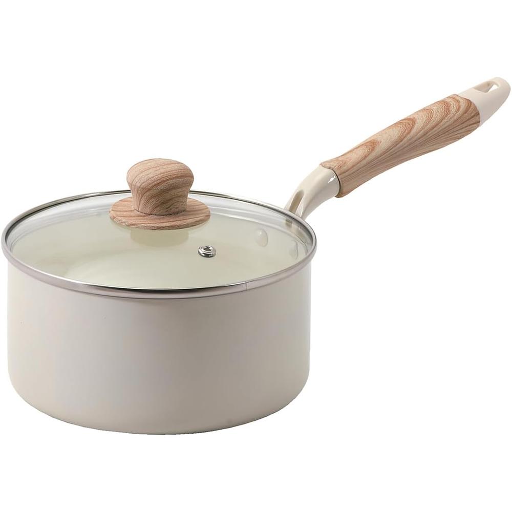 パール金属 HC-0870 セラミール IH対応ガラス蓋付片手鍋18cm | セラミール IH対応 片手鍋 深型鍋 18cm ガラス蓋 パール金属 調理器具 キッチン用品 おしゃれ 煮込み料理 炒め物 アルミニウム合金 セラミック加工 焦げ付きにくい