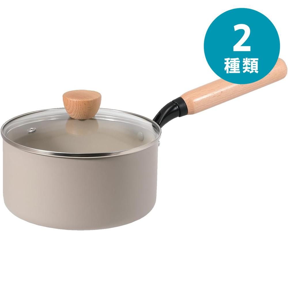 パール金属 HC-0879 選べるスプル ふっ素加工IH対応ガラス蓋付木柄深型片手鍋 16cm・18cm | 鍋 片手鍋 IH対応 深型 スプル パール金属 ガラス蓋 木柄 ふっ素加工 煮込み鍋 使いやすい 便利 アルミニウム合金 ステンレス鋼