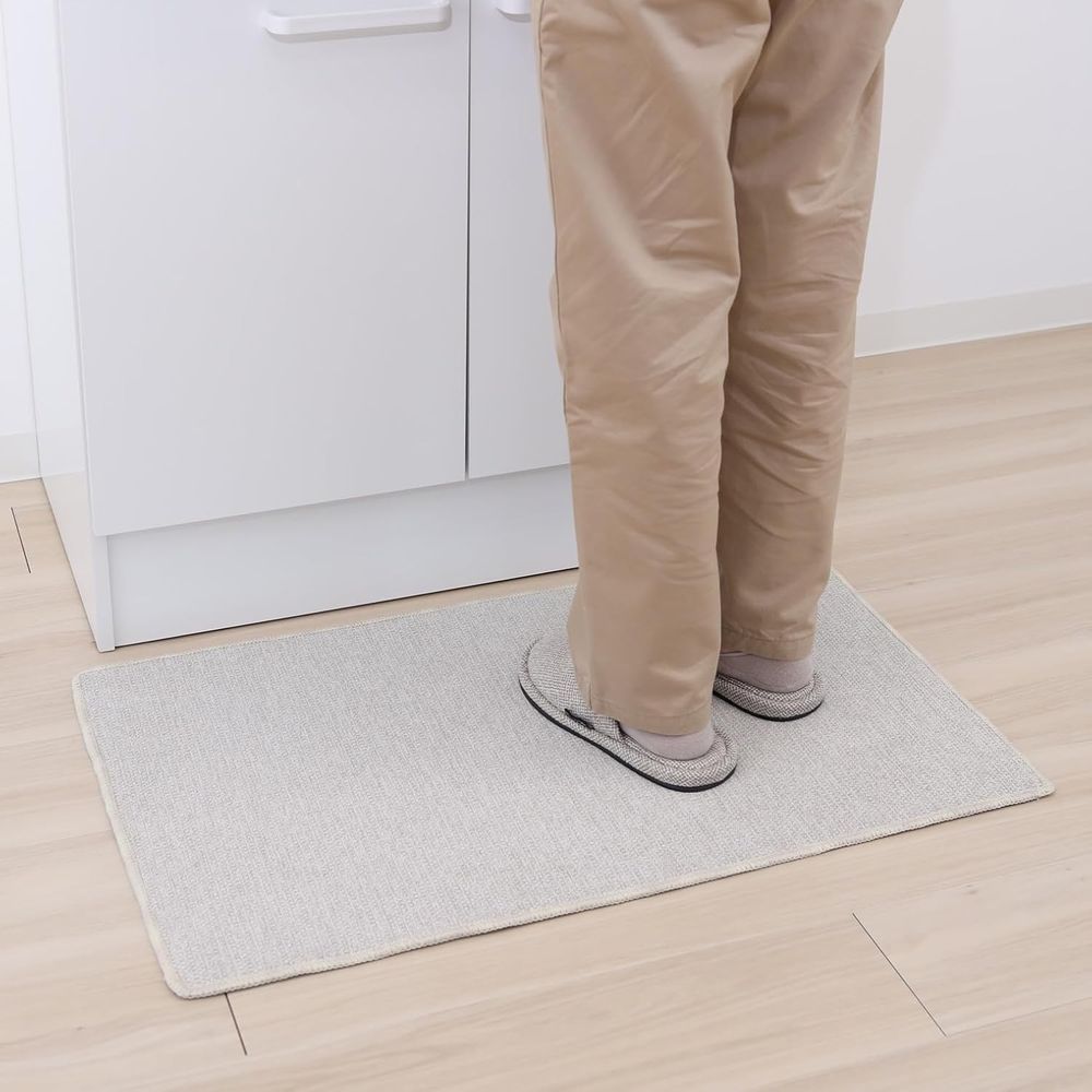 サンベルム PallyPally洗面台マットL13009IV | 洗面台マット すべり止め 洗面所マット 撥水マット 洗濯機 洗濯機で洗える 薄型マット ふわっとマット お風呂マット サンベルム アイボリー 撥水加工 マット 滑り止め加工 汚れにくい マットサイズ