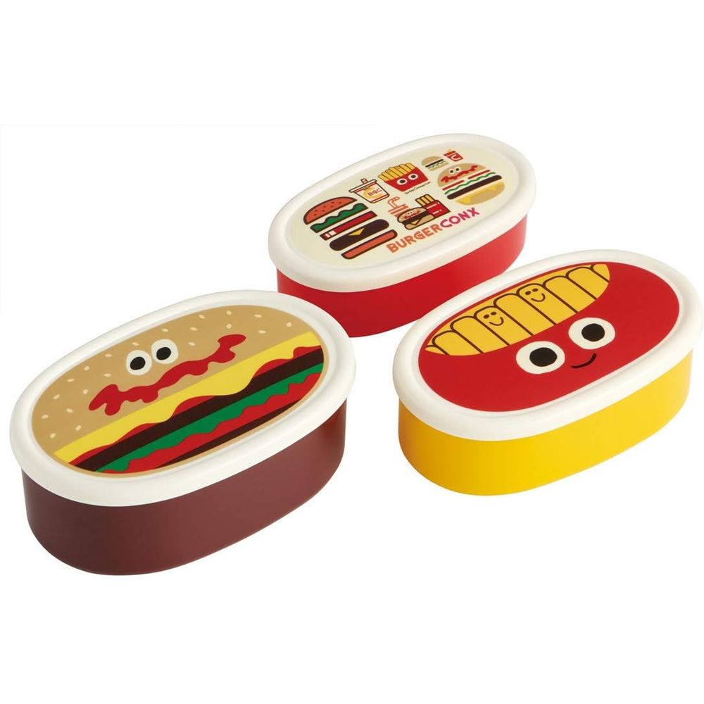 スケーター 抗菌シール容器3PセットバーガCONミックス | 弁当箱 シール容器 保存容器 抗菌 お弁当 ラン..