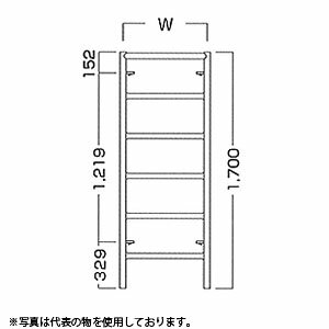 欠品中：納期未定　ALINCO(アルインコ)　枠組足場用部材　はしご型枠　L617E　W：610mm　連結ピンなし[法人・事業所限定][送料別途お見積り]