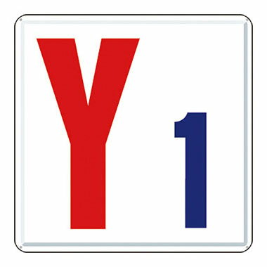 つくし工房 安全標識 J64-Y1 『Y1』 通り芯 300×300mm カラー鋼板