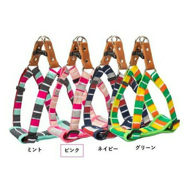 ◇リードッグ PBKS-L-PK パステルボーダーカンタンソフトハーネス L-ピンク