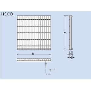 カネソウ　スチール製グレーチング　T2-HXCD-450　都営住宅型CDます用　520×515×32/52　：ノンスリップ..