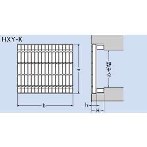 カネソウ　スチール製グレーチング　ノンスリップ　かさあげ型　国土交通省型側溝用　430×485×44/110　：T14-HXY-K-4344A