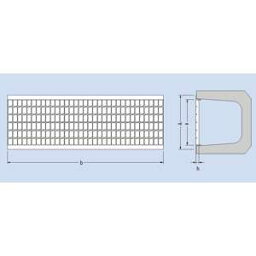 カネソウ　スチール製グレーチング　みぞ幅240mm　230×993×19　：歩行用　HXUM-22419　ノンスリップ　歩道U字溝用 [時間指定不可]