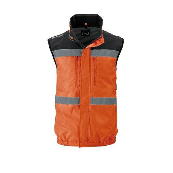 NSP 空調服 NC-1071/オレンジ/L+SK23021K70 Nクールウェア 腰ファン(ベスト)+スターターキット チャコールグレー 14.4V(ジャック丸形)/オレンジLサイズ