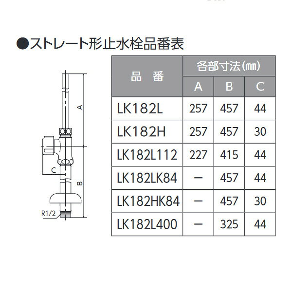 KVK（ケーブイケー）　LK182LK84 ストレート形止水栓ステンレス製給水管（銅パイプ...