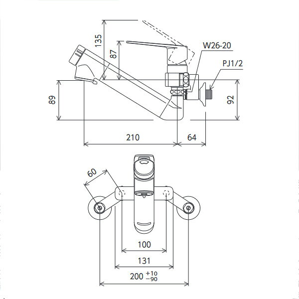 KVK（ケーブイケー）　MSK110KZEJST2 寒冷地用　浄水器内蔵シングル混合栓（210mm...