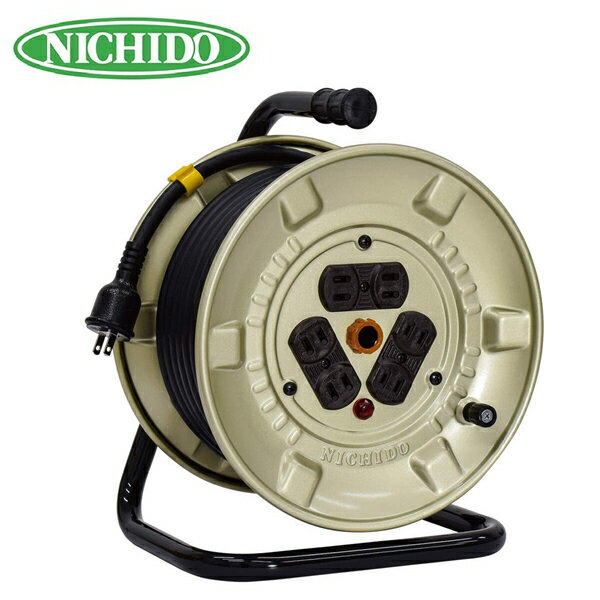 日動工業　コードリール 100V 屋内型 アース無し (標準型極太仕様) 極太3.5mm2電線 コンセント6個付 20m NNP-206F