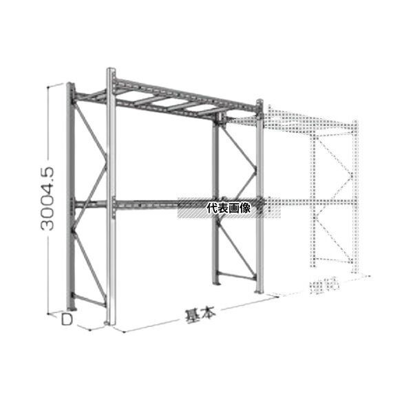 日本ファイリング パレットラック 30H-2段(積載重量1t/段) P6-30X31A10-2 基本1連2段 [送料別途お見積り] 1