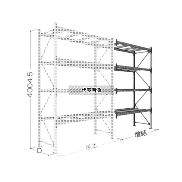 日本ファイリング パレットラック 40H-4段(積載重量1t/段) P6-40X31A10-4B 増結・連結1連4段 [送料別途お見積り]