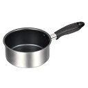 【お得な2個セット】コンパクト 2層鋼ふっ素加工片手鍋14cm | コンパクト 片手鍋 IH対応 キッチン 2層鋼 ふっ素加工 シルバー フライパン 調理器具 ...