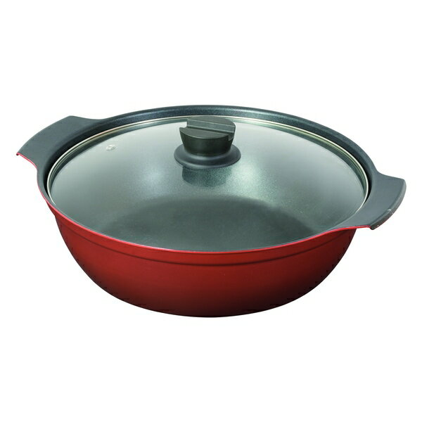 \レビュー特典有/パール金属 HB-6967 旨味 ふっ素加工IH対応ガラス蓋付卓上鍋30cm 【在庫有り】 | 鍋 IH対応 なべ おしゃれ 調理器具 両手鍋 卓上鍋 8人用 キッチン用品 食器 フライパン ガス火対応 30センチ 大きい 大容量 大型 深型 卓上 深 鍋用鍋