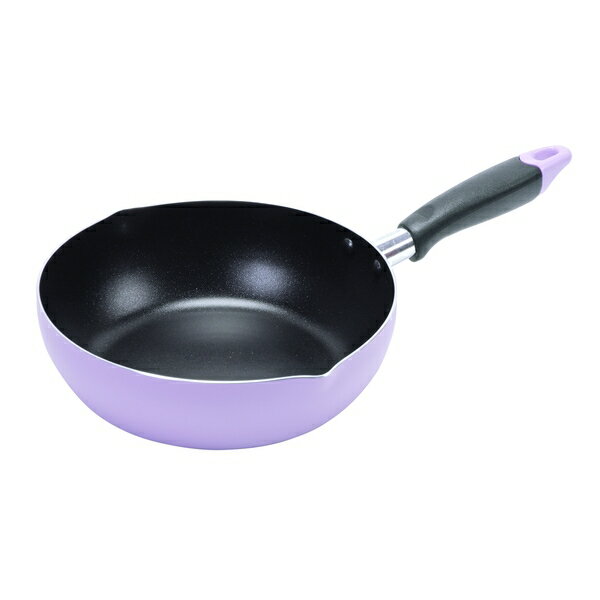 パール金属 HC-0069 ふっ素加工IH対応目盛付料理フライパン22cm(ラベンダー) | ラベンダー IH対応 フライパン 目盛付 揚げ物 キッチン用品 深型 炒め鍋 おしゃれ ふっ素加工 料理 かわいい 調理器具 調理用品 おすすめ レトルト