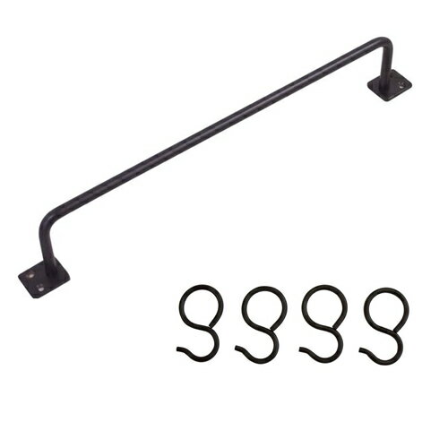 清水　アイアンバーL300(SH-IB5030K/ブラック)[99097263]+アイアンPフック(SH-IPH13K/4個入)[99099021](3)