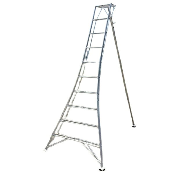 シンセイ アルミ三脚 12尺 高さ：約352cm 有効高さ：264cm ステップ付 ｜ 園芸三脚 庭木 植木 造園 園芸 [法人限定]