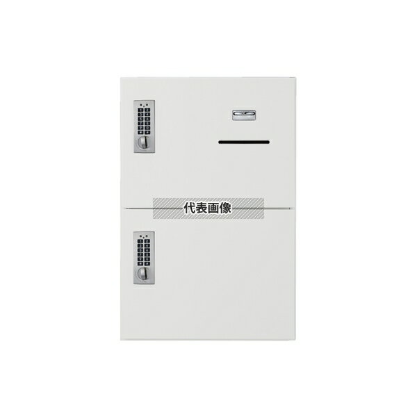 神栄ホームクリエイト 郵便受箱 ホワイト 捺印付宅配ボックス(テンキー式) 2枚扉 寸法:540×360×360mm S..