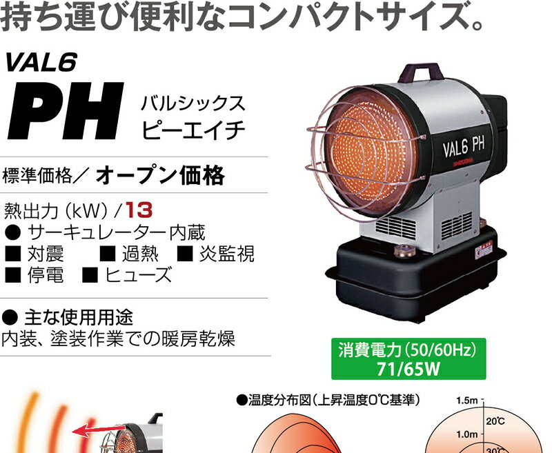 静岡製機　赤外線式灯油ヒーター　VAL6-PH　バルシックス　60Hz指定　[法人限定]