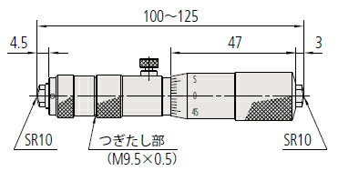 ミツトヨ(Mitutoyo) IMJ-1300(139-175) つぎたしパイプ形内側マイクロメータ 測定範囲：100〜1300mm