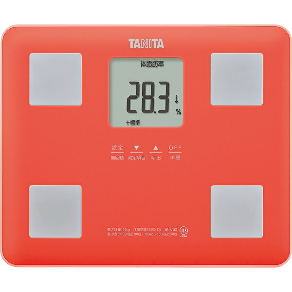 タニタ(TANITA) 体組成計 体重計 BC-760-PK コーラルピンク