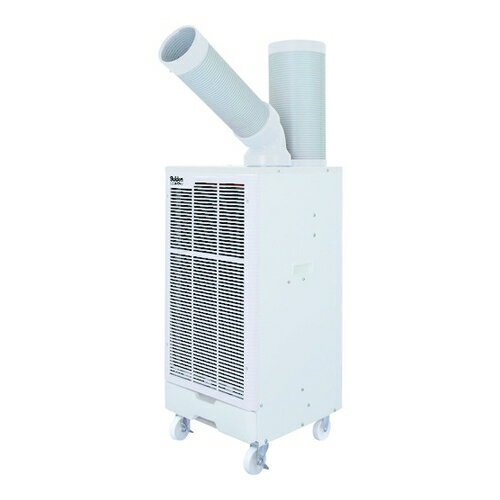 ■特徴●排気リードダクトは熱い排気空気を上部へ吹き上げて、本体周りには熱気を出しません。 ●吸気側にフィルターを内蔵し、目づまりによる冷却低下を防止します。 ●マシンなどへの部分冷却に。 ●広い場所でのスポット冷房に。■製品仕様●品番：SS-28EJW-1●タンク容量：5L ●電源コード：2m ●電源(V)：単相100 ●消費電力(kW)(50/60Hz)：0.84/1.04 ●冷房能力(kW)(50/60Hz)：2.2/2.7 ●色：白 ●標準消費電力料金：22.68/28.08円/h ●本体寸法(mm)幅：390 ●騒音値(dB)50/60Hz：66.4/69.4 ●本体寸法(mm)奥行：430 ●本体寸法(mm)高さ：860 ●タンク容量(L)：5 ●電源コード長さ(m)：2 ●質量・質量単位：40kg●JANコード：4538634651153