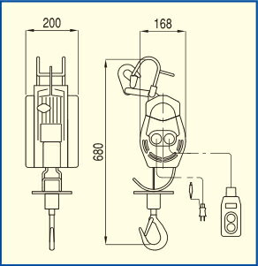 トーヨーコーケン 電動ウインチ ベビーウインチ TK-62（60kg 20m 操作コード10m) (ベビーホイスト) [送料別途お見積り]