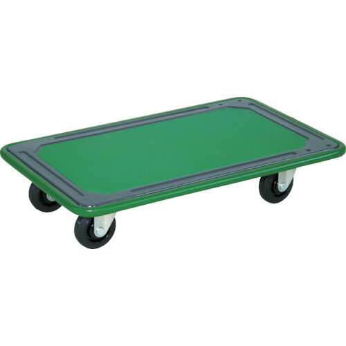 オレンジブック トラスコ中山　TRUSCOTRUSCO ハイグレード省音平台車 740X460 4輪自在 〔品番:T115SGY〕[ 注番:1001502]特長●旋回、回転部にラジアルボールベアリングを使用しており、普及型運搬車に比べ音が静かであるため、都市部の歩道やマンション内の舗装路での配送・集配に適しています。●大型荷物や長尺物を運ぶのに適しています。●4輪自在車輪使用のため、360度回転可能です。仕様●均等荷重(kg)：200●長さ(mm)：740●幅(mm)：460●高さ(mm)：151●キャスター径(mm)：100●色：グリーン●取替キャスター(自在)：SJF-100NR●騒音値(dB)：38●タイプ：平台車仕様2●完成品●自在キャスター4個●平台車材質/仕上●荷台:スチール●マット:脱塩ビ樹脂●キャスター金具:スチール●車輪:ゴムセット内容/付属品注意●車上渡しのため、お客様での荷降ろしが必要です。原産国（名称）中国JANコード4989999525670本体質量11.2kgオレンジブック トラスコ中山　TRUSCOTRUSCO ハイグレード省音平台車 740X460 4輪自在 〔品番:T115SGY〕[注番:1001502][本体質量：11.2kg]分類》搬送機器》運搬台車》平台車☆納期情報：メーカー直送品（送料元払い）【法人限定＝会社名ご記入お願い致します。】 ※北海道・沖縄・離島は運賃別途商品も含む