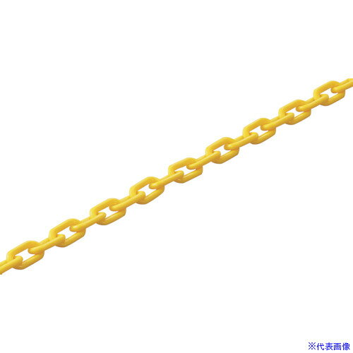 ■緑十字 プラスチックチェーン 黄 PT-1050Y 長さ50m 線径10mmΦ ポリプロピレン 284062(1063132)