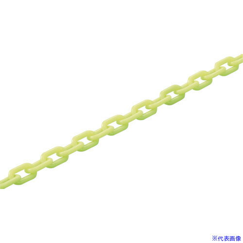 ■緑十字 プラスチックチェーン 蓄光タイプ PT-1050T 長さ50m 線径10mmΦ PP 284065(1064705)[法人限定][..
