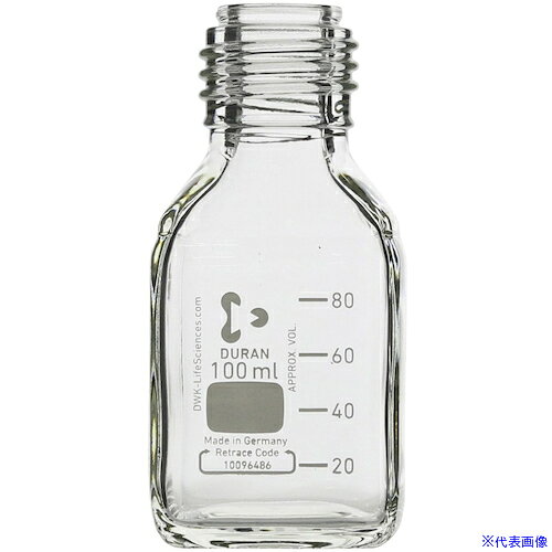 ■SIBATA 耐熱ねじ口角びん びんのみ 100mL 10入 0172301005A(1068592)[送料別途見積り][法人・事業所限定][掲外取寄]