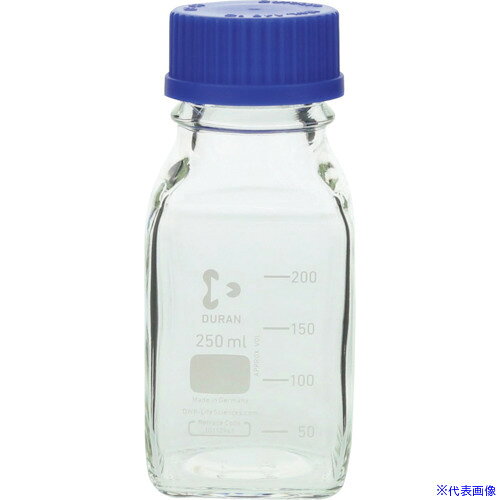 ■SIBATA 耐熱ねじ口角びん 青キャップ付 250mL 10入 017230250A(1068607)[送料別途見積り][法人・事業所限定][掲外取寄]