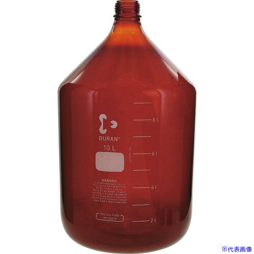 オレンジブック トラスコ中山　TRUSCOSIBATA 耐熱ねじ口びん 茶褐色 びんのみ 10000mL 〔品番:017210100004〕[ 注番:1068618]特長●バイオテクノロジー関連をはじめ、高純度医薬・試薬や分析用標準液などの保存容器として幅広くご使用いただける多目的びんです。●ガラス材質は、JIS R3503（1994年）「ほうけい酸ガラス-1」に相当するDURAN(R)を使用しています。●DURAN(R)はドイツDWK Life Sciencesグループの登録商標です。●ビン底には細かい凹凸をつけて接触面積を小さくしています。●均一な肉厚で機械的強度が増加しています。●遮光を目的として茶染めにした、茶かっ色のねじ口びんです。用途●高純度医薬・試薬や分析用標準液などの保存容器に。仕様●容量(ml)：10000●目盛間隔(ml)：1000●直径(mm)：227●高さ(mm)：415●口径(mm)：30●色：茶褐色●容量(L)：10●ねじ規格：GL-45仕様2材質/仕上●瓶本体：ほうけい酸ガラスセット内容/付属品注意原産国（名称）日本JANコード4589988600137本体質量2853gオレンジブック トラスコ中山　TRUSCOSIBATA 耐熱ねじ口びん 茶褐色 びんのみ 10000mL 〔品番:017210100004〕[注番:1068618][本体質量：2853g]《包装時基本サイズ：240×238×450》〔包装時質量：3kg〕分類》研究用品》ボトル・容器》ボトル☆納期情報：メーカー取り寄品（弊社より発送）