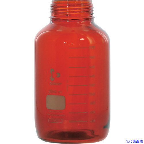 ■SIBATA 耐熱ねじ口びん 広口 茶褐色 びんのみ 2000mL 017250120005(1073326)[送料別途見積り][法人・事業所限定][掲外取寄]