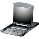 ■ATEN Over IP KVMドロワー 8ポート/19インチLCD/Cat5/デュアルスライド/ロングレール KL1508AINJJL(1152160)[法...